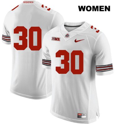 Women's NCAA Ohio State Buckeyes Demario McCall #30 College Stitched No Name Authentic Nike White Football Jersey HK20Z84HZ